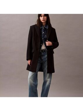 NWT Calvin Klein Tailored Single Breasted Coat S